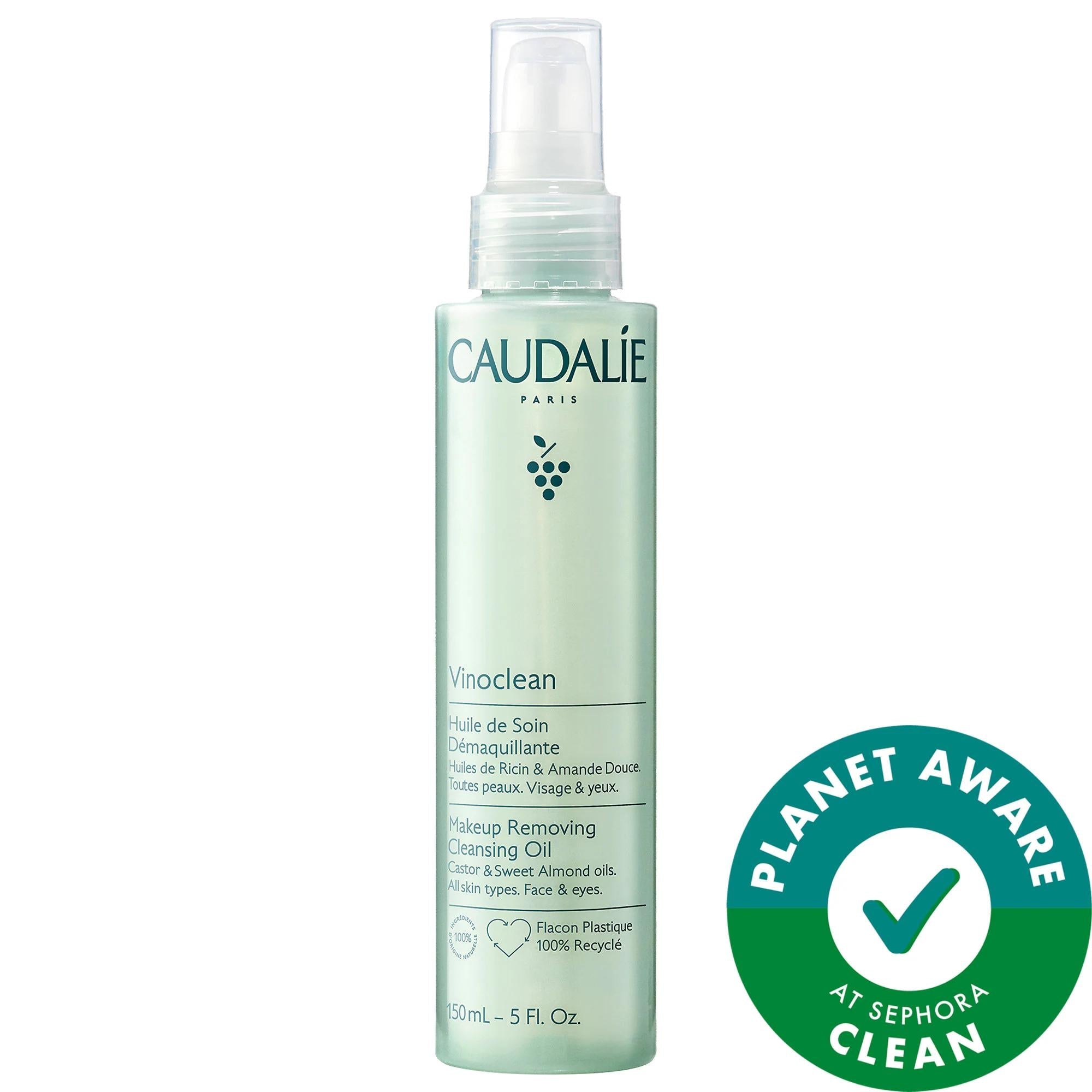 Caudalie Vinoclean: Vegan Makeup Removing Cleansing Oil - Natural, Hydrating & Gentle for Dry Skin - Dissolves Waterproof Makeup