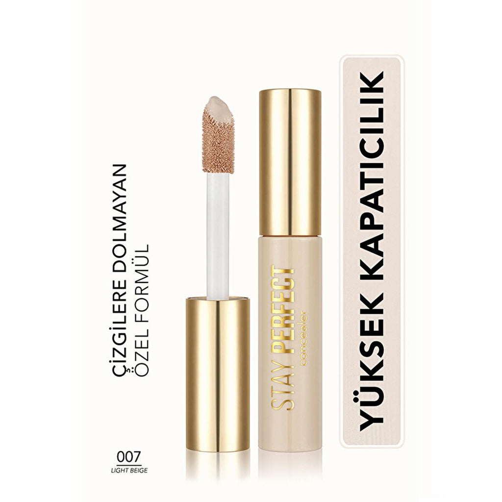Flormar Stay Perfect Concealer: High Pigment, Long Lasting, Natural Finish - Covers Dark Circles & Blemishes, Moisturizing, Floral Scent, Light Beige