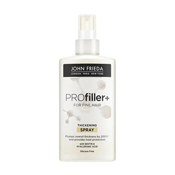 John Frieda PROfiller+ Hair Thickening Spray: Biotin & Hyaluronic Acid for Fine Hair - Heat Protection, Volumizing, Silicone-Free, Vegan, 5.07 fl oz
