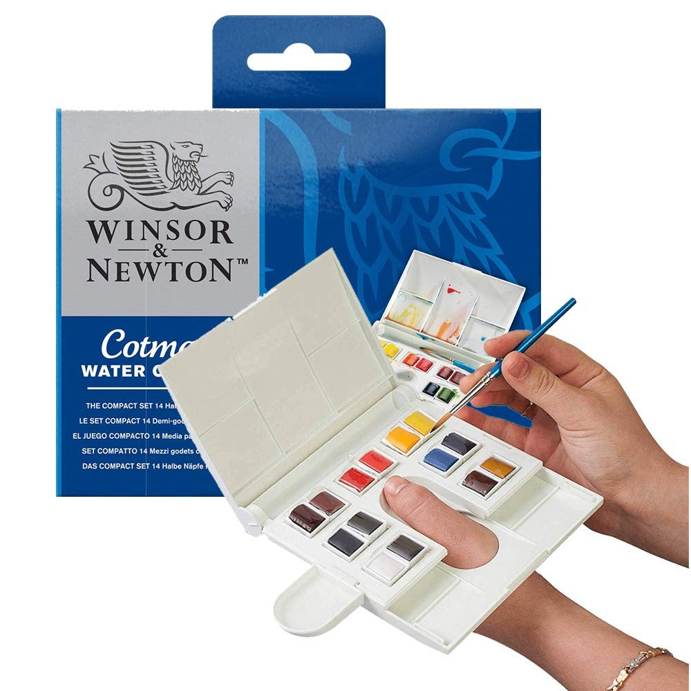 Winsor & Newton Cotman Watercolor Compact Set B0060KS4IO Professional Water Colour (White) 16 Piece