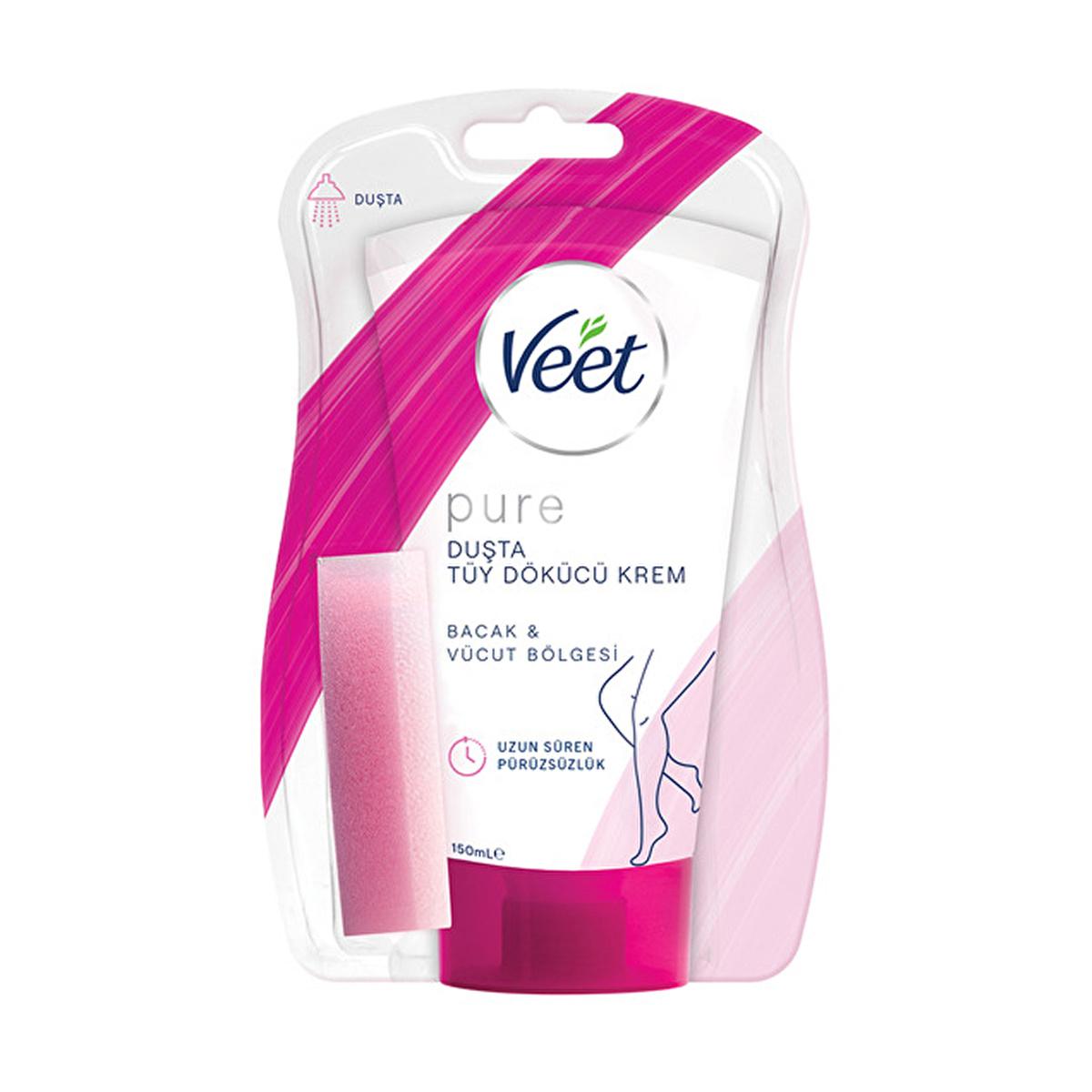 Veet Pure Hair Removal Cream - Ammonia-Free, Quick 4-6 Min Application, Sensitive Skin Friendly