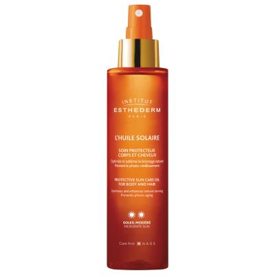 Esthederm Sun Care Oil Normal to Strong Sun 150ml - Anti-Aging Sun Protection for Skin and Hair