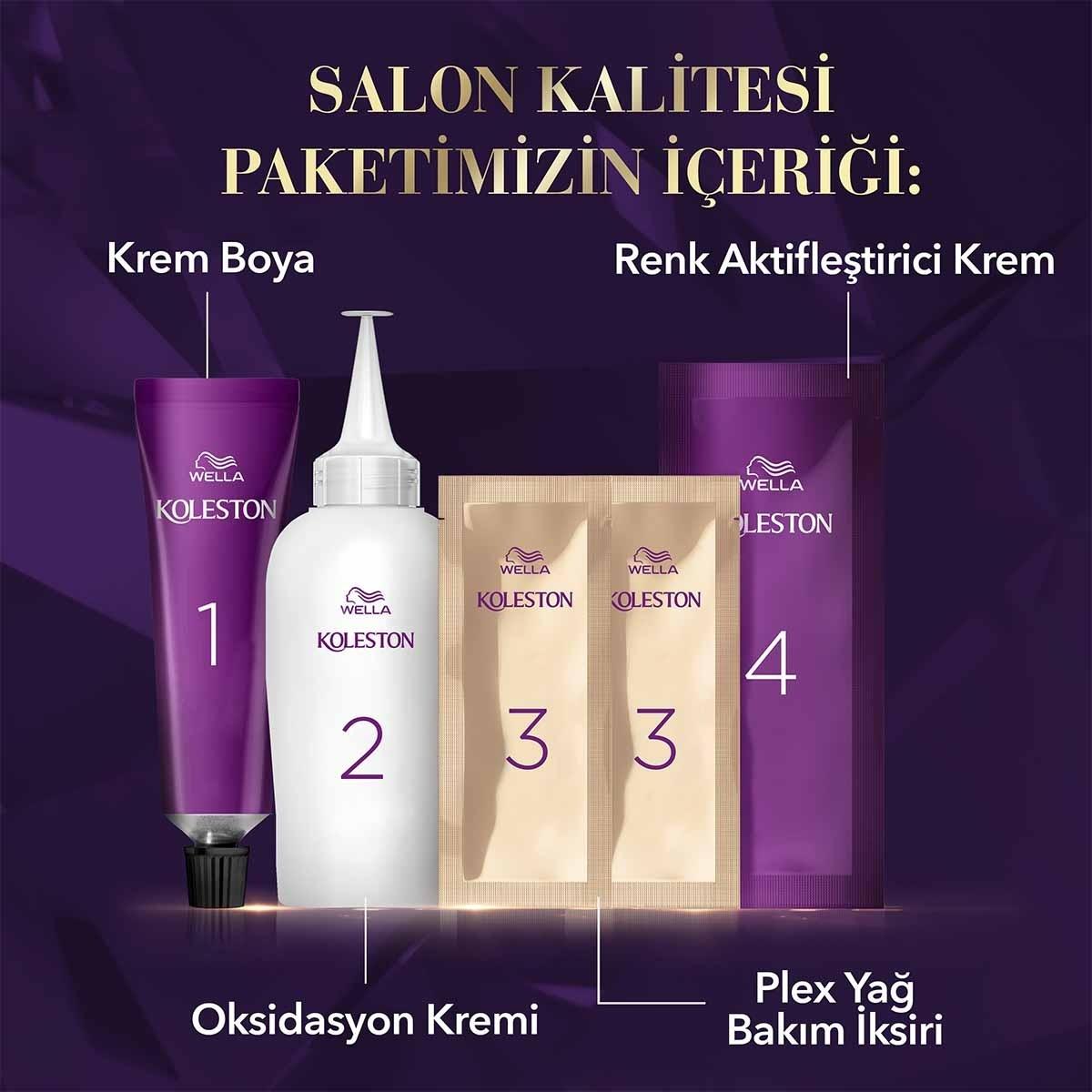 Wella Koleston Supreme Black Hair Dye: Intense Color, Gray Coverage & Conditioning - Complete At-Home Hair Color Kit