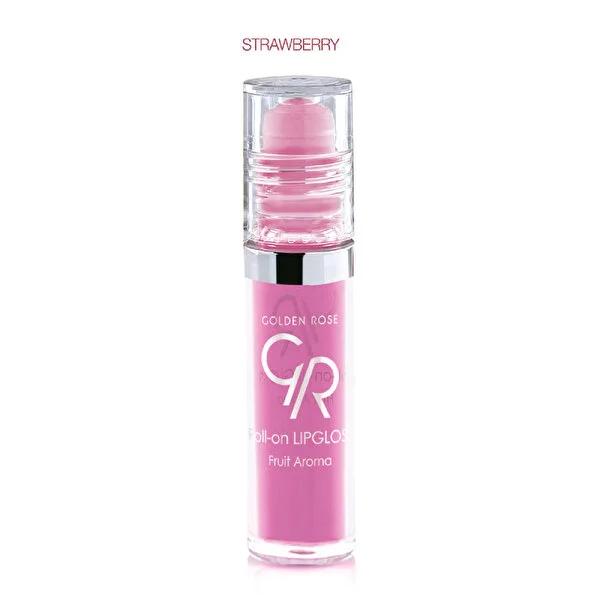 Golden Rose Roll-on Lip Gloss - Fruit Aroma, 3.4ml, Strawberry Flavor