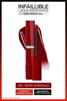 L'Oreal Paris Infallible Liquid Lipstick - 520 Berry Bordeaux: Long Lasting, Intense Color, Glossy Finish Liquid Lipstick