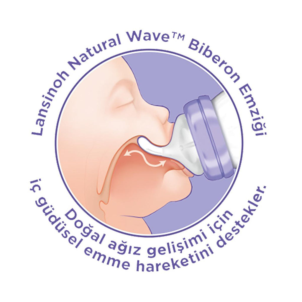 Lansinoh NaturalWave Baby Bottle Nipple - Medium Flow, Anti-Colic, BPA Free