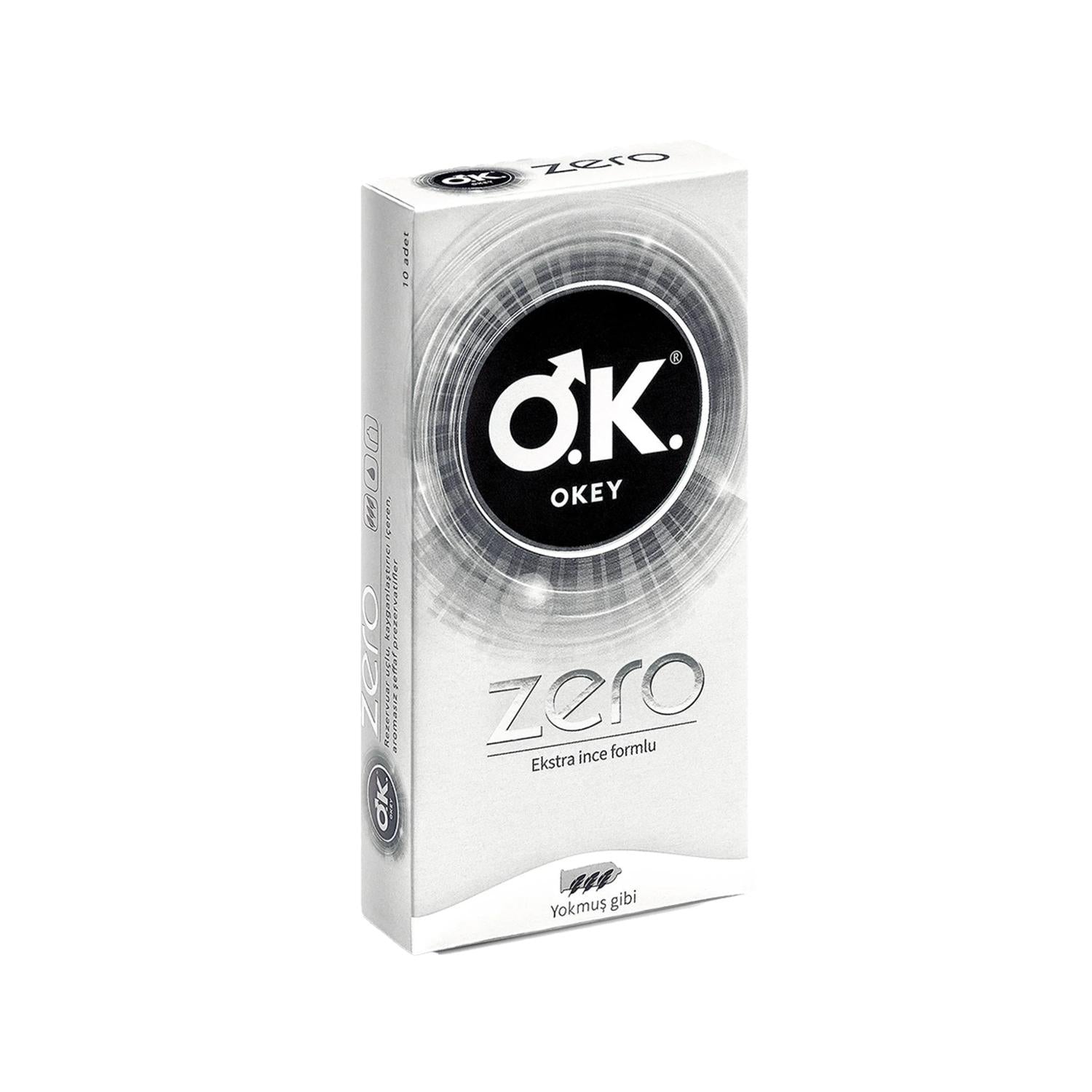 Okey Zero Condoms - 10 Pack, Safe Intimacy Products for Adults, Zero Lubricant Condoms for Sensitive Users