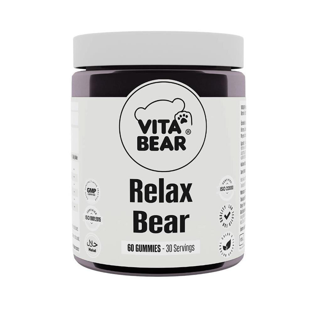 Vita Bear Relax Bear 60 Gummies - Stress Relief & Relaxation Support Supplement for Adults