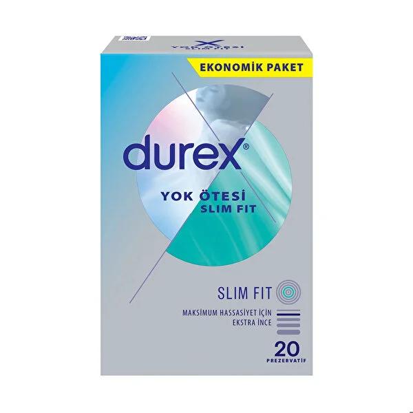 Durex Slim Fit Condoms: Enhanced Sensitivity & Reliable Protection - Snug Fit, Extra Lubricated Latex Condoms for Safe Sex & STI Prevention (20-Count)