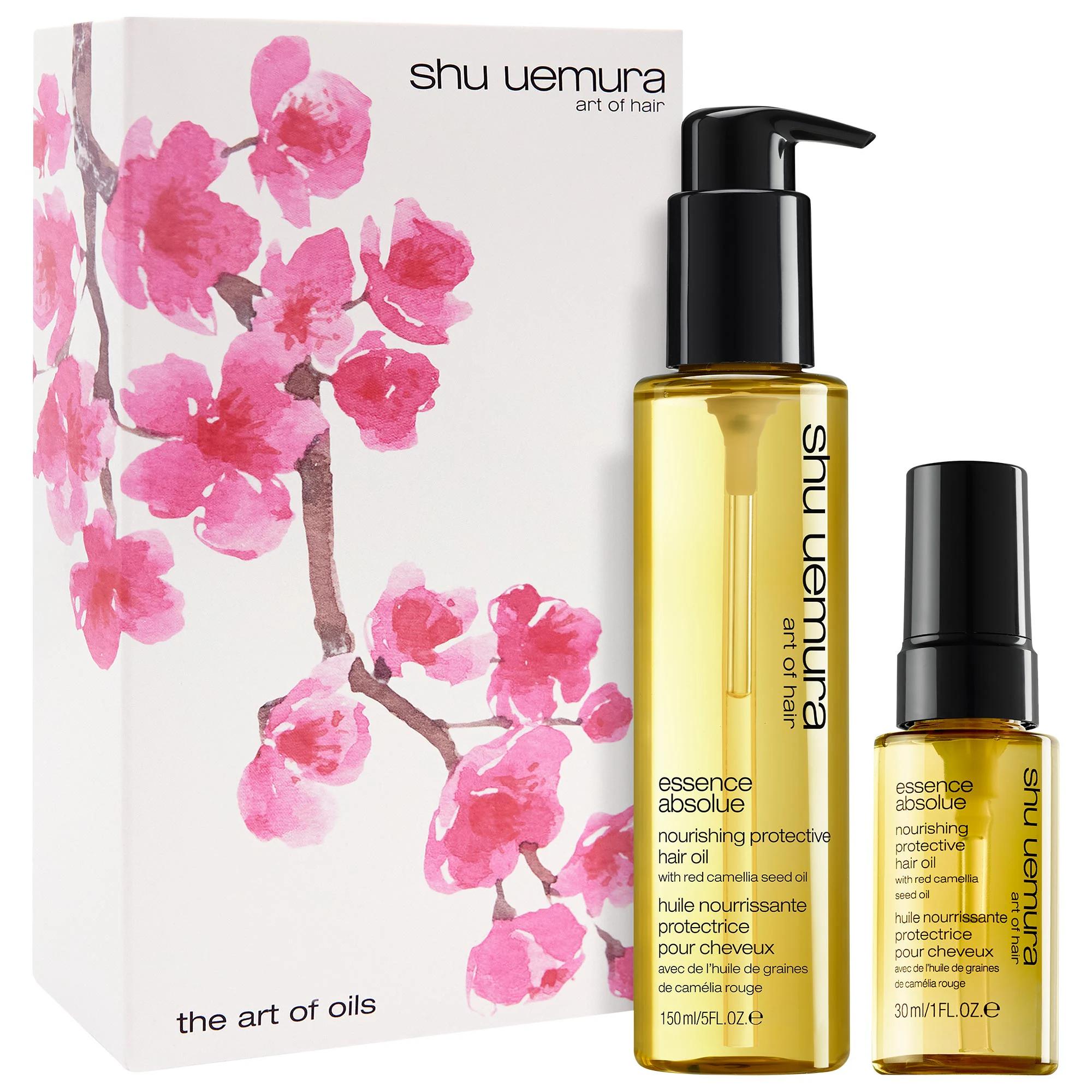 Shiseido Art of Oils Hair Oil Set: Japanese Camellia Oil for Frizz Control, Heat & UV Protection, and Enhanced Shine