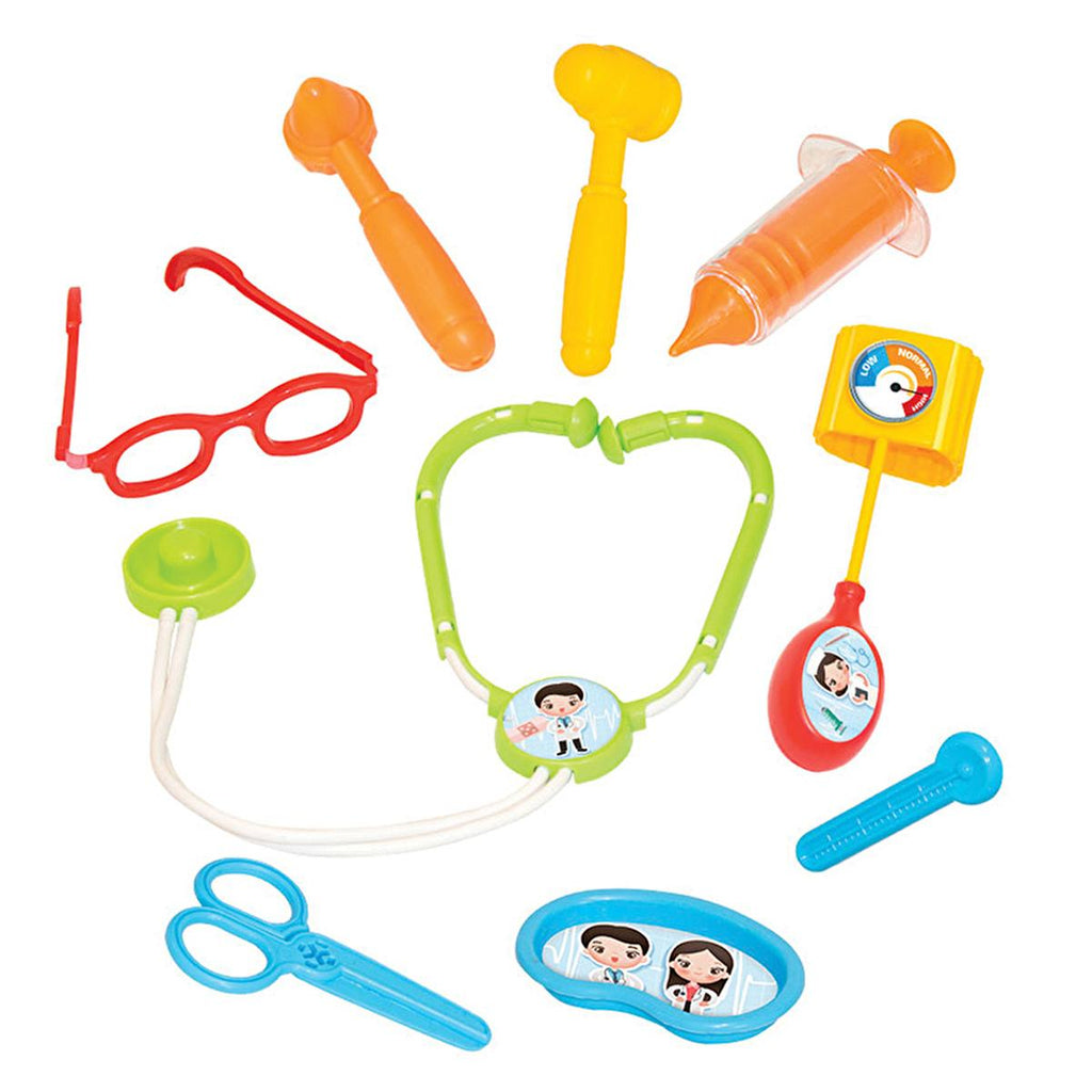 Dede Oyuncak Toy Doctor Set Suitcase - 15 Piece Kids Medical Kit for Pretend Play, Portable & Health Tested