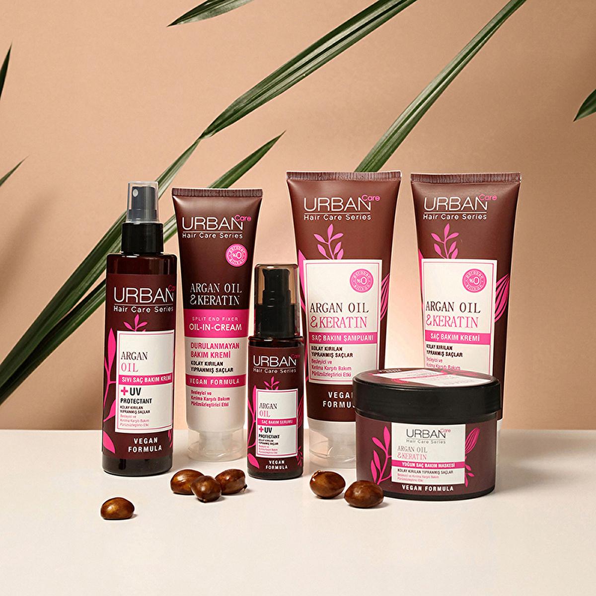 Urban Care Argan Oil & Keratin Anti-Breakage Hair Serum: Repair, Nourish & Strengthen Dry, Damaged Hair - Paraben-Free Leave-In Conditioner