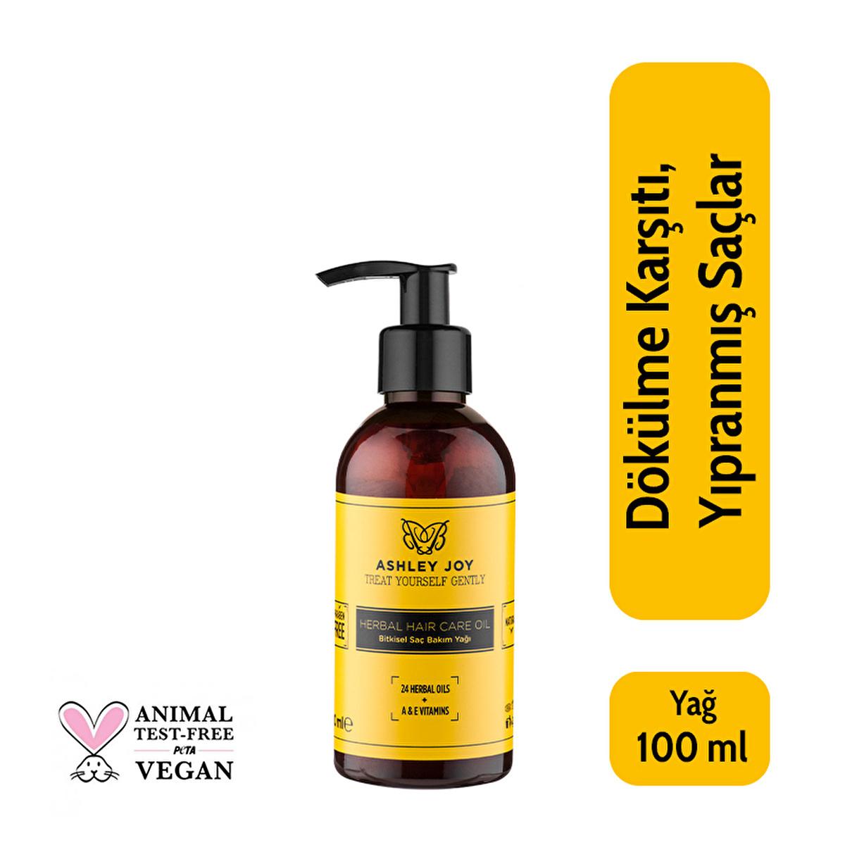 Ashley Joy Hair Care Oil - 100ml Botanical Blend for Damaged, Colored Hair - Moisturizing, Anti-Hair Loss & UV Protection