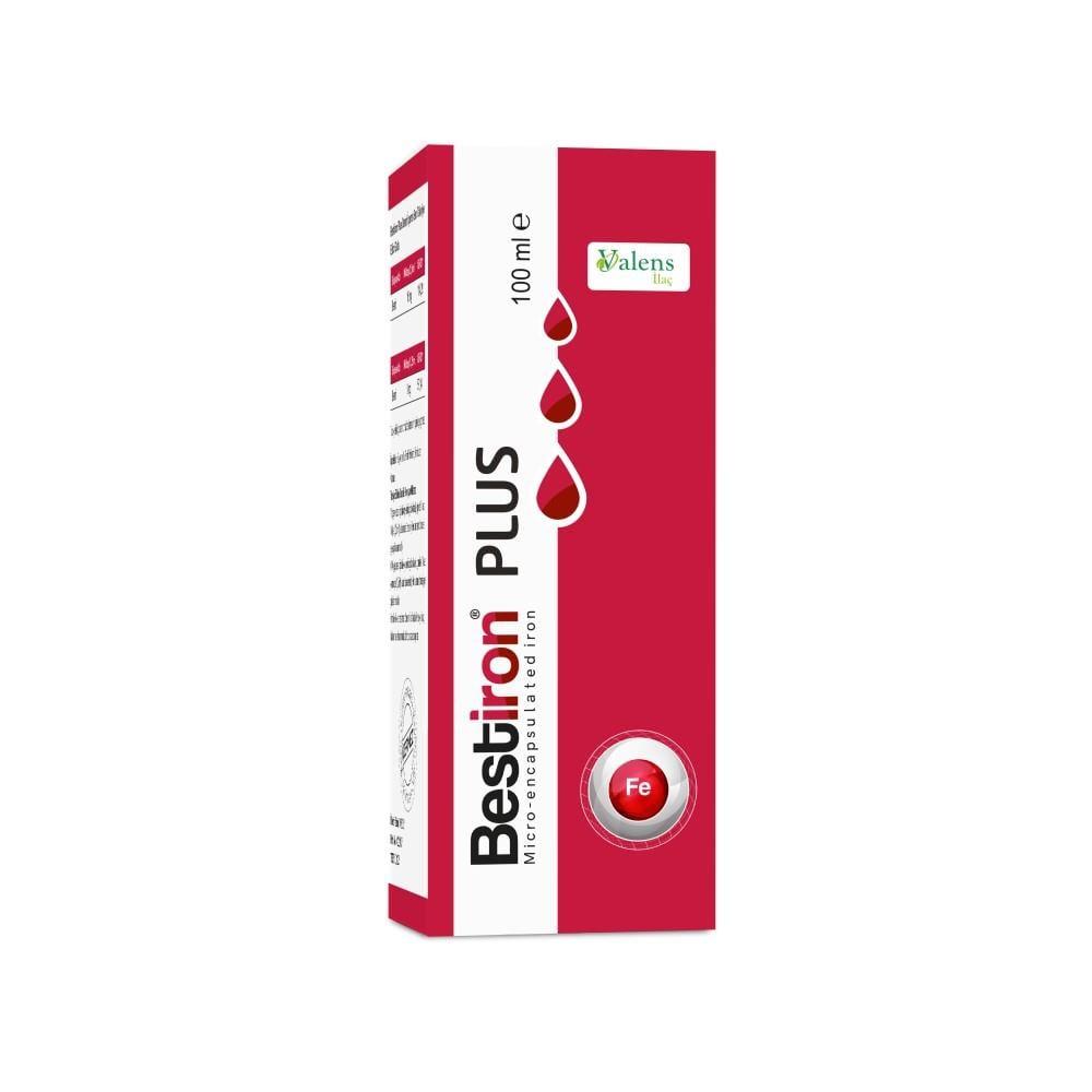 Bestiron Plus Iron Supplement Liquid for Children and Adults - 3.38 fl oz, High Iron Content, Framboise Flavor