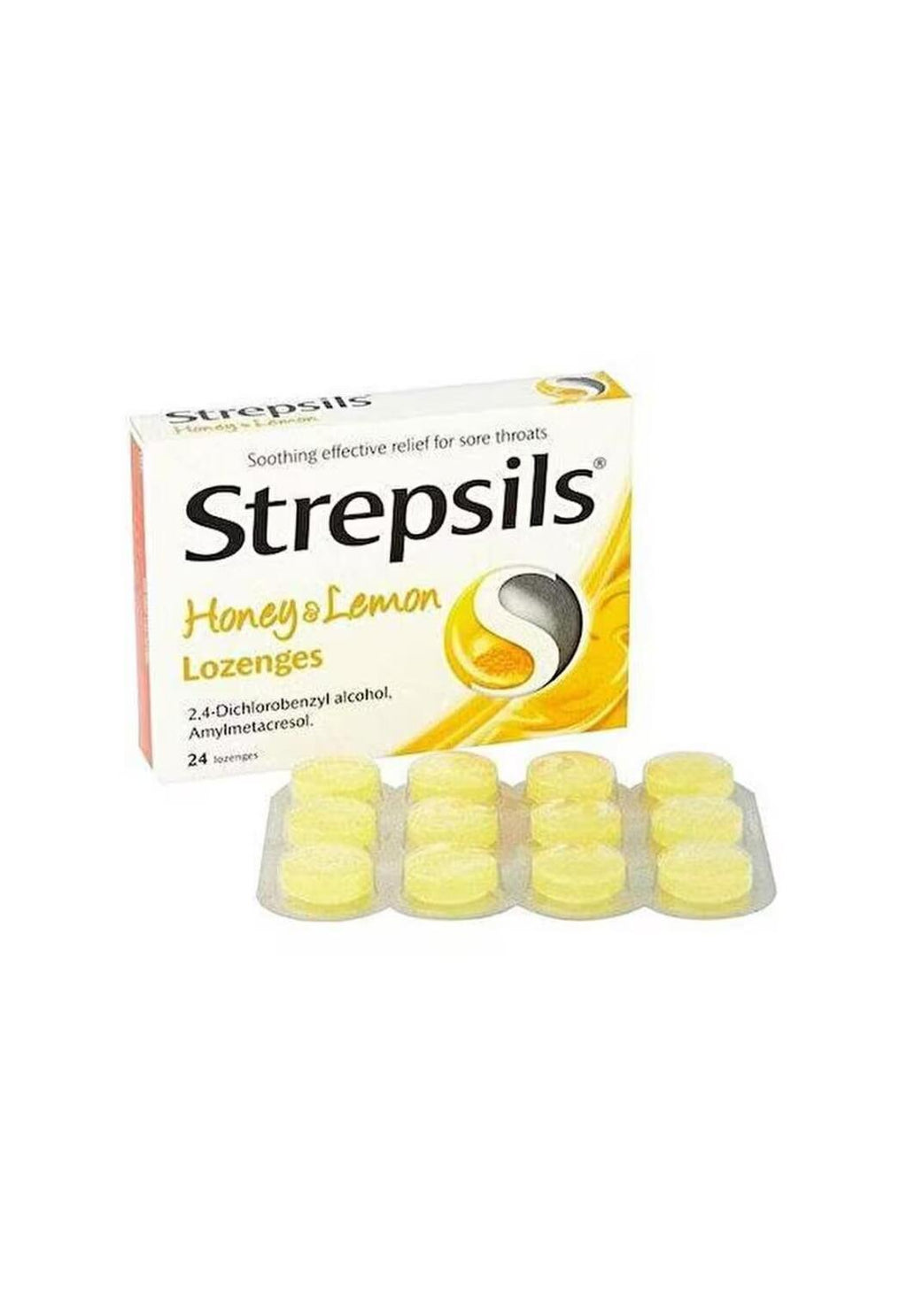 Strepsils Honey Lemon Throat Pastilles - 24 Pack
