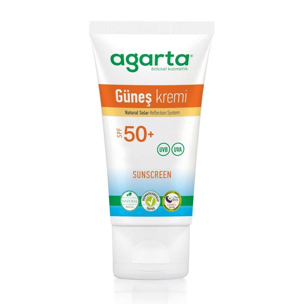 Agarta Natural Sunscreen Cream SPF 50+ for Adults and Children - Paraben-Free, 3.38 fl oz