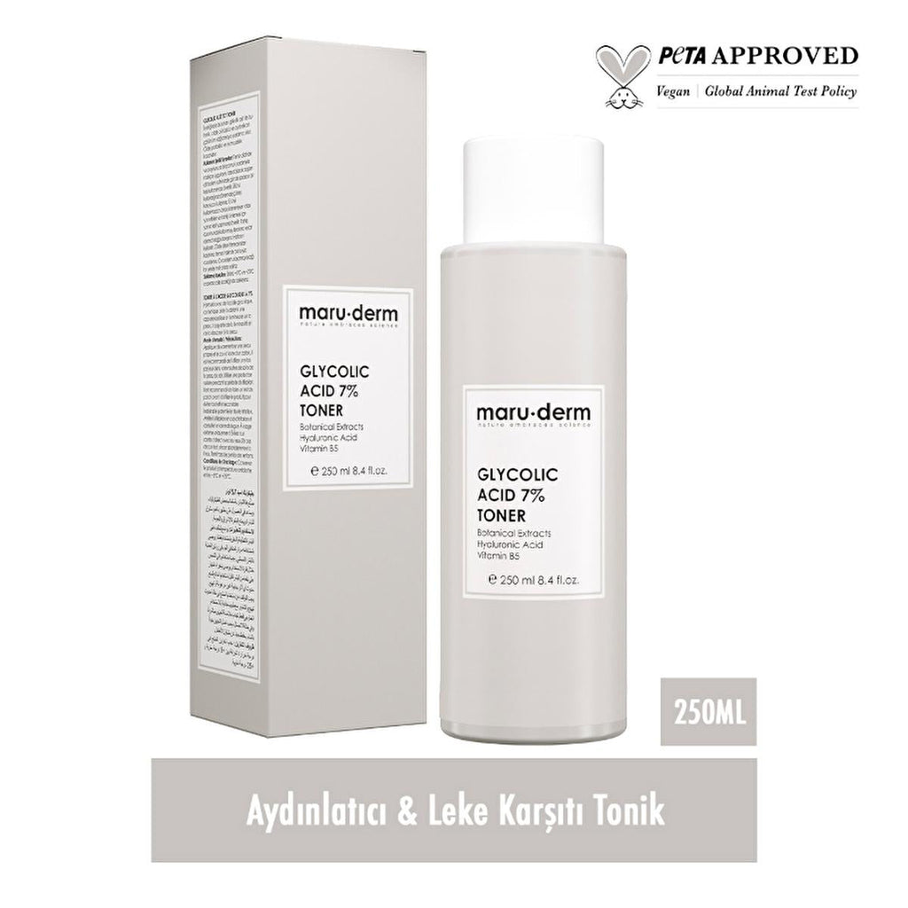 Maruderm 7% Glycolic Acid Toner: Exfoliating, Pore Minimizing, Anti-Aging Skincare - Renew Skin Tone & Texture, Paraben & SLS Free