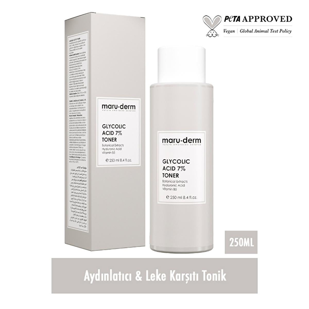 Maruderm 7% Glycolic Acid Toner: Exfoliating, Pore Minimizing, Anti-Aging Skincare - Renew Skin Tone & Texture, Paraben & SLS Free