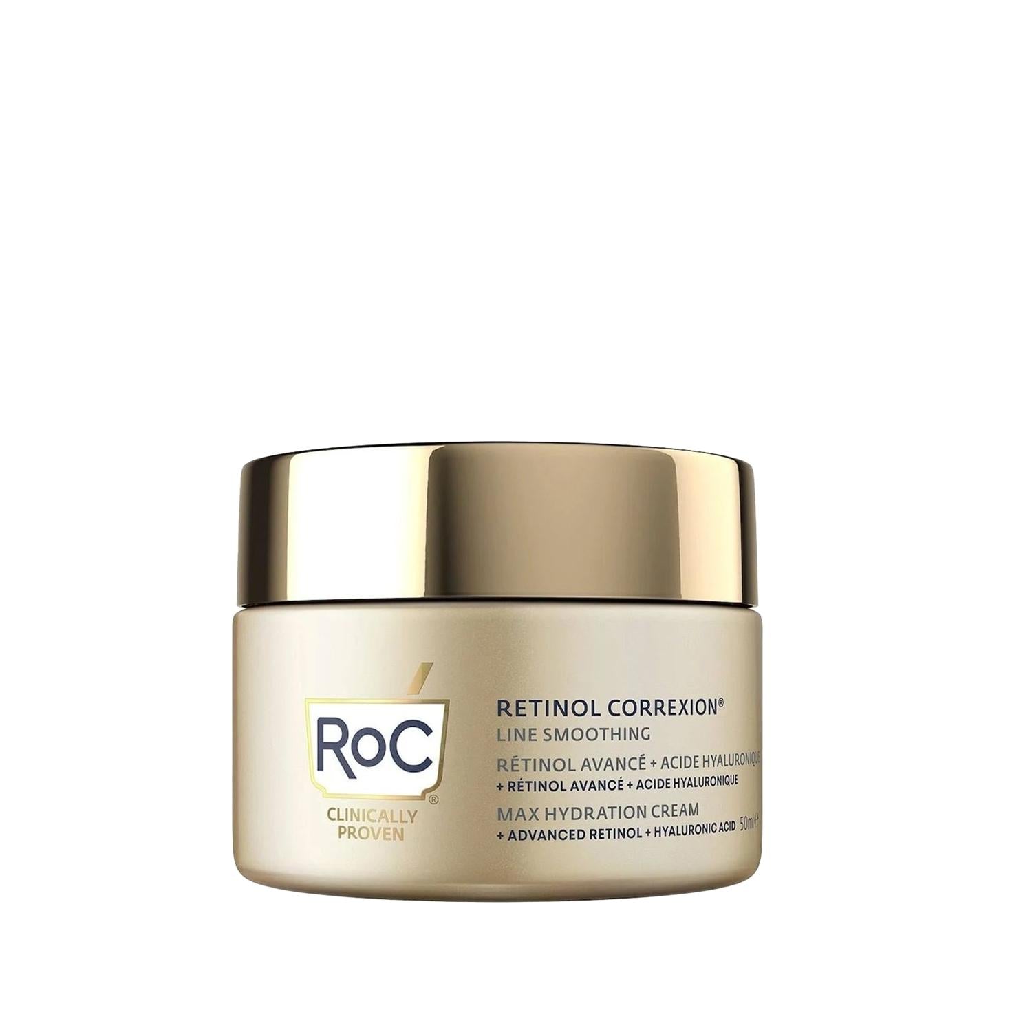 RoC Retinol Correxion Line Smoothing Anti-Aging Moisturizer Cream - Reduces Fine Lines & Wrinkles, Maximum Hydration - 1.69 fl oz