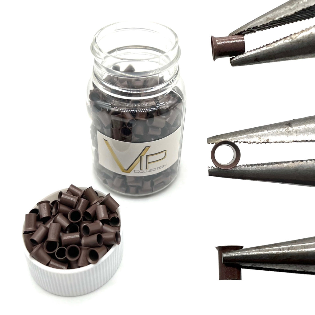VIP Extensions Micro Rings Tube Copper #1 Black 500 Pcs Hair Extensions