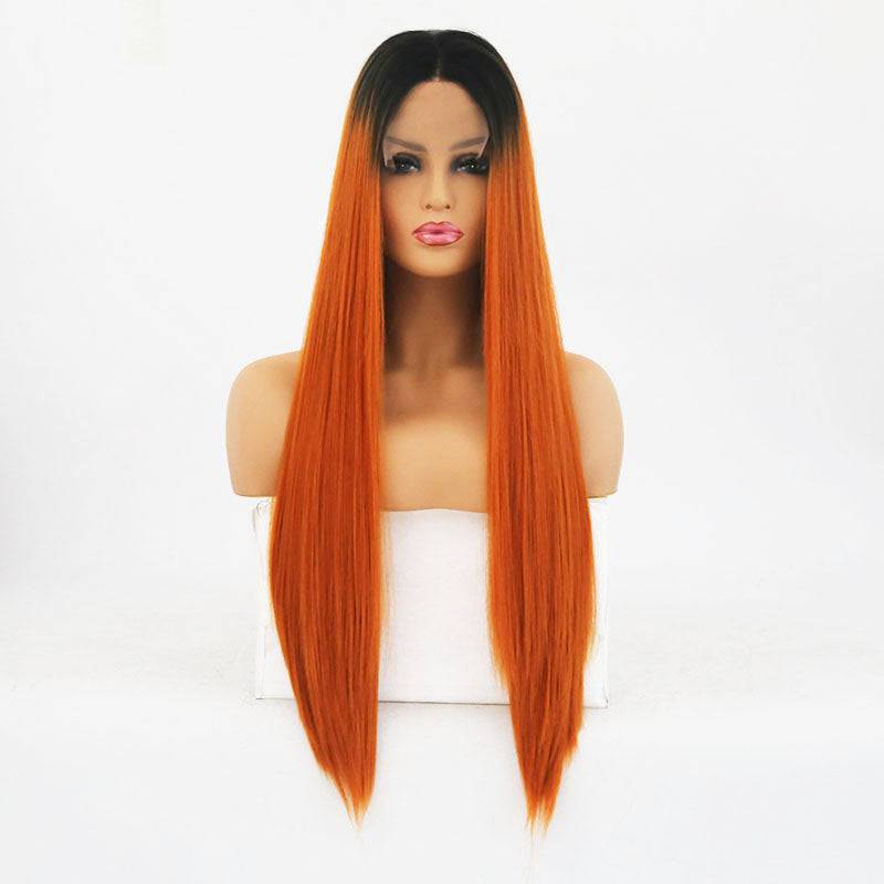 VIP Extensions Off Black to Copper Red Straight Synthetic Lace Front Wig, 24", Color T1B/350 (83)
