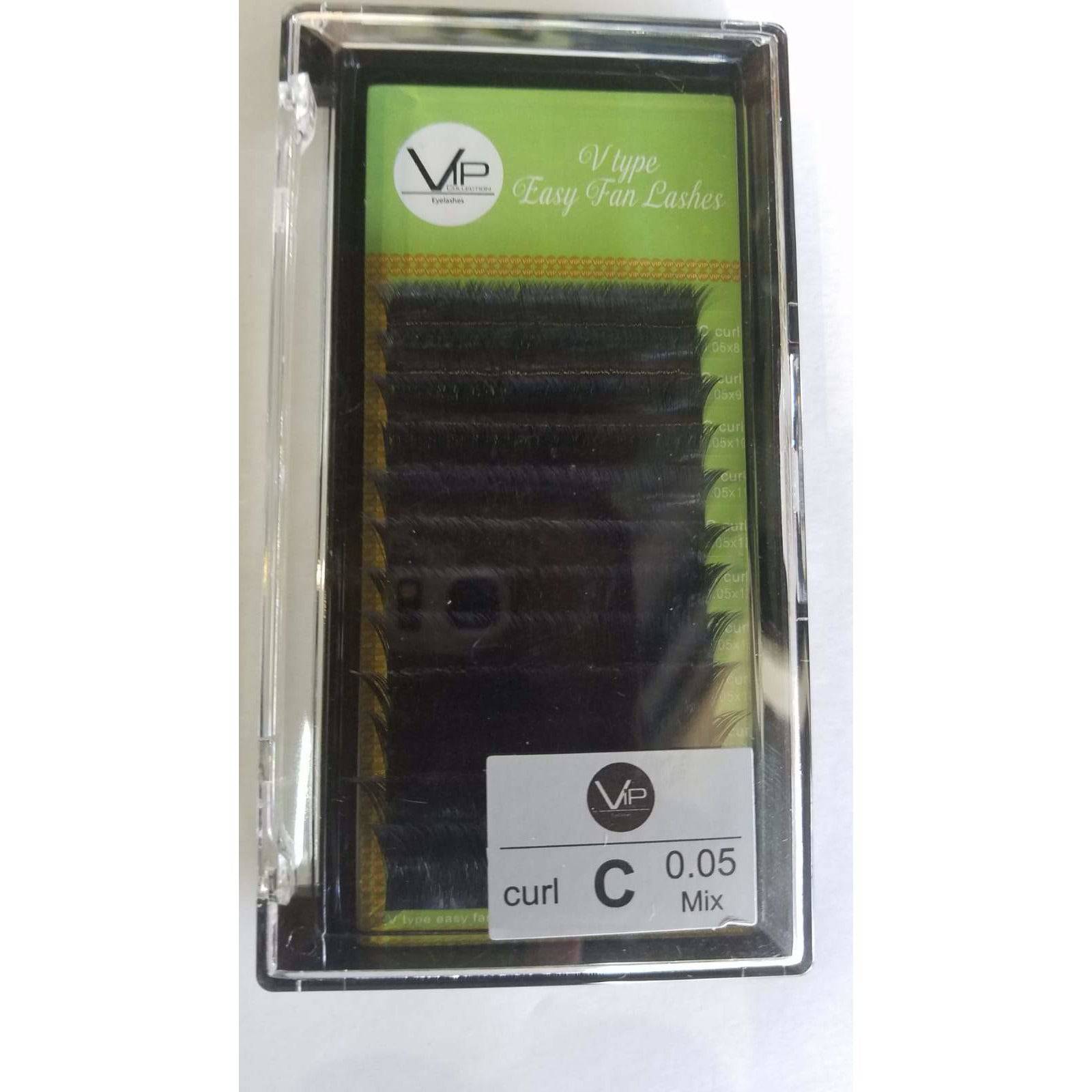 VIP Extensions V Type Easy Fan Lashes 0.5 C Curl 12 Lines - Pick Size