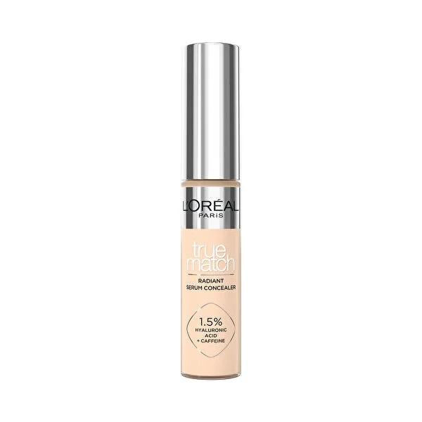 Loreal Paris True Match Radiant Serum Concealer - Lightweight Hyaluronic Acid Concealer for Brightening & Smoothing Skin