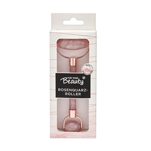 For Your Beauty Rose Quartz Face Roller - Natural Skincare Tool with Double-Sided Design