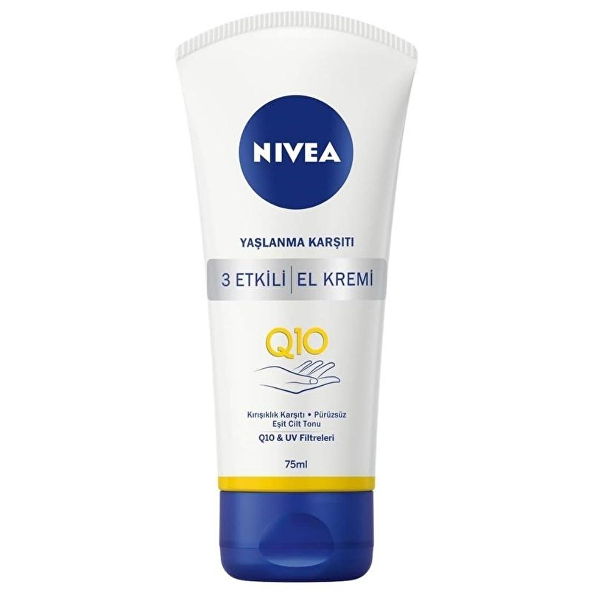 Nivea Anti-Aging Hand Cream with Q10 Formula - Moisturizing, UV Protection, Non-Greasy Hand Care for Dry Hands