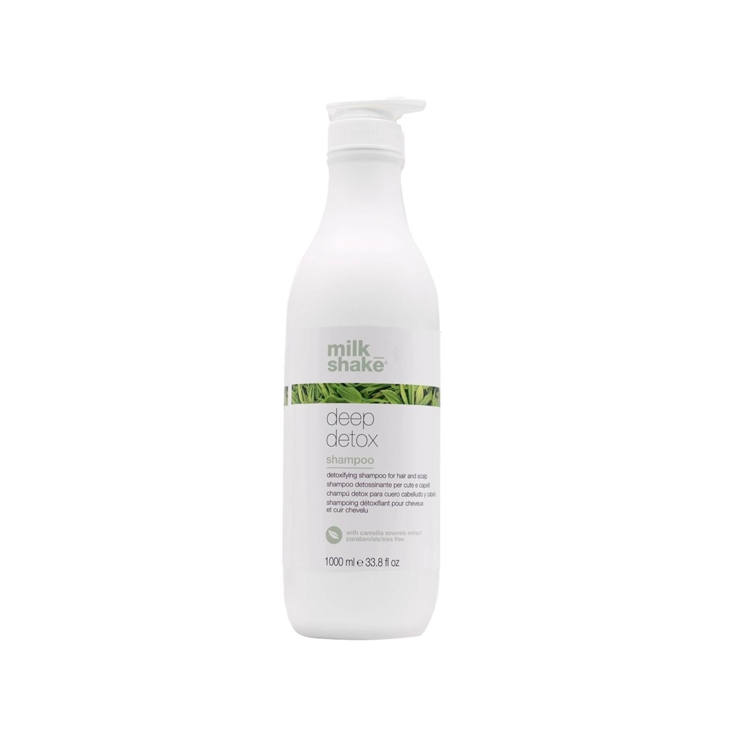 milk_shake Deep Detox Shampoo - 1000ml Large Volume, Detoxifying Hair Care for All Hair Types