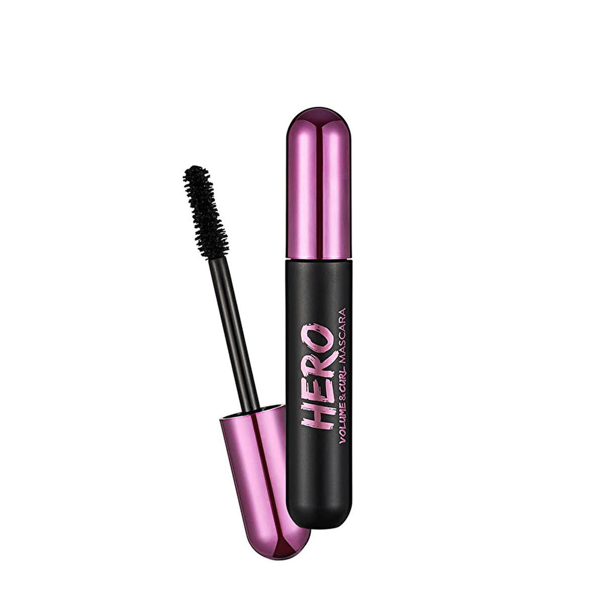 Flormar Hero Volume & Curl Mascara: Intense Black, Long-Lasting, Smudge-Proof, Flake-Free - Volumizing Fiber Brush Eye Makeup