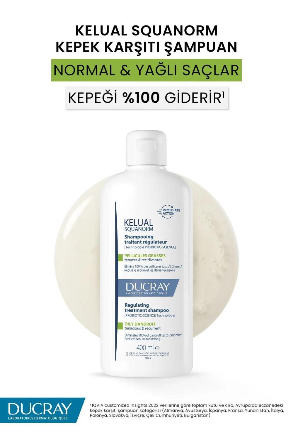 Ducray Anti-Dandruff Shampoo for Oily Scalp - Dermatologically Tested, 13.53 fl oz