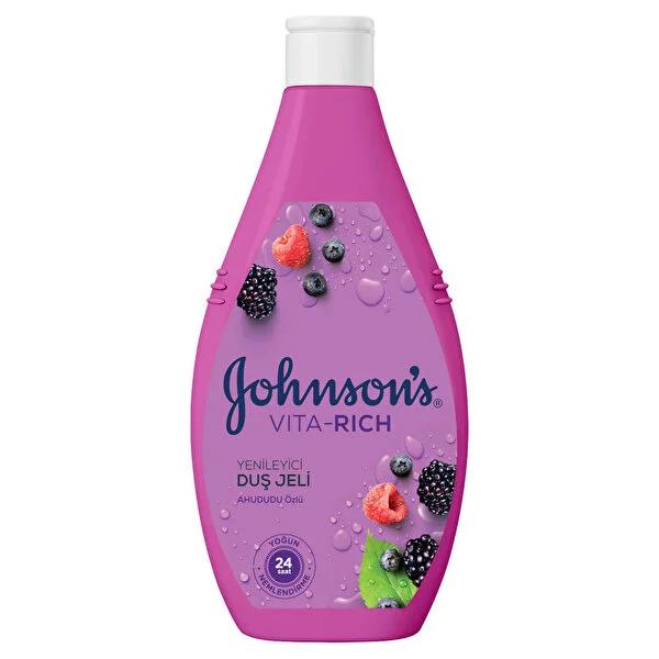 Johnson's Vita-Rich Raspberry Scented Moisturizing Shower Gel - 24 Hour Hydration & Refreshing Fragrance