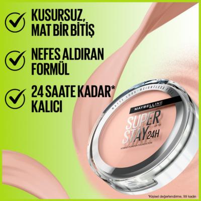 Maybelline New York Superstay Hybrid Powder Foundation - Long Lasting, Waterproof, Vegan Makeup for Flawless Coverage