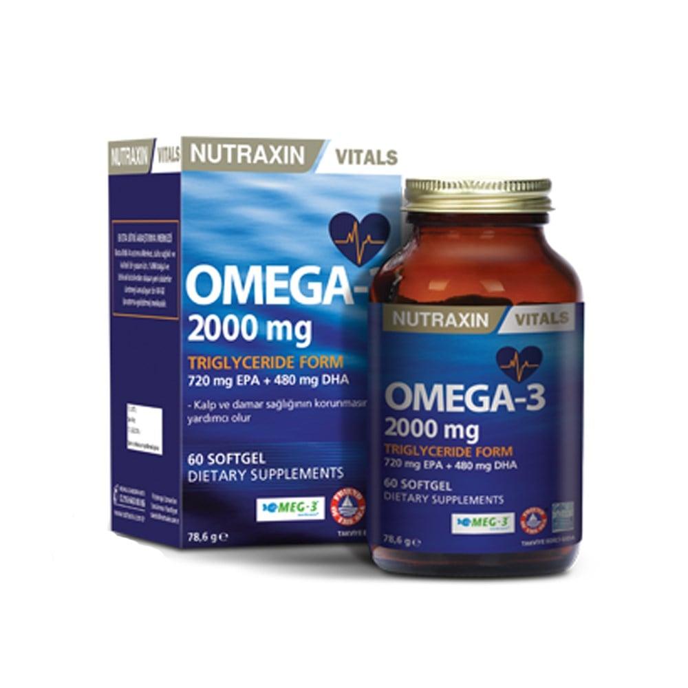 Nutraxin Omega 3 Fish Oil 2000mg - EPA & DHA - 60 Softgels