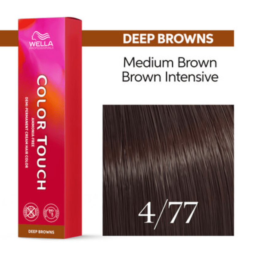 Wella Color Touch 4/77 Medium Brown Intense Brown 2 oz