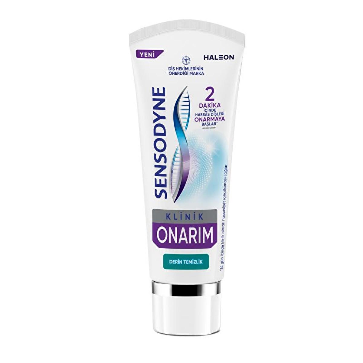 Sensodyne Klinik Onarõm: Deep Clean Sensitive Teeth Toothpaste with Novamin Technology - Rapid Repair & Lasting Relief