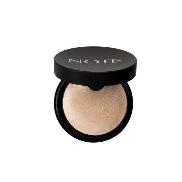 Note Baked Highlighter Aydõnlatõcõ 01 Moonlight: Radiant, Natural Glow, Shimmering Face Highlighting Makeup with Macadamia Oil