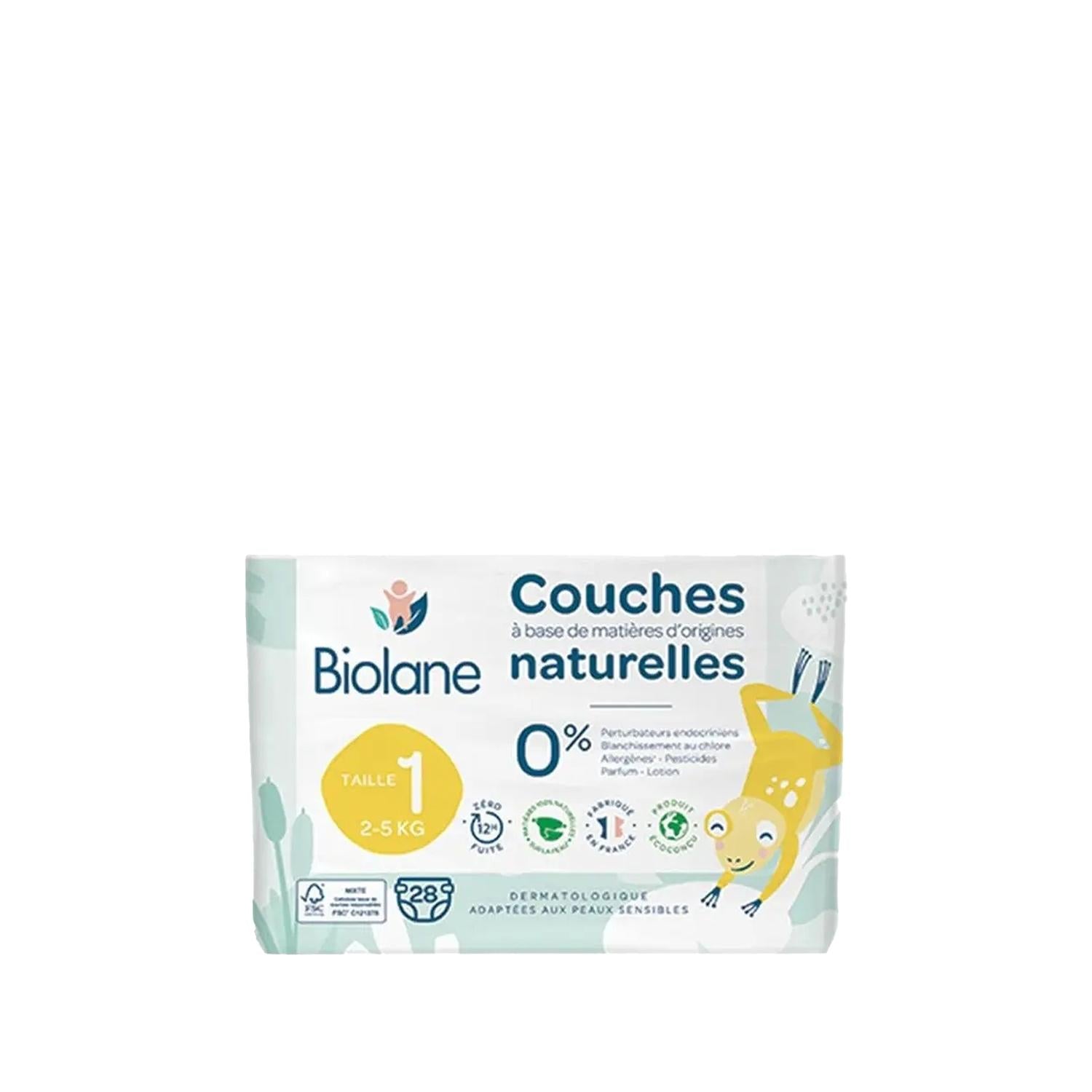 Biolane Eco-Friendly Diapers for Newborns - Sustainable, Natural, and Gentle on Skin (2-5 Kg, 28 Count)