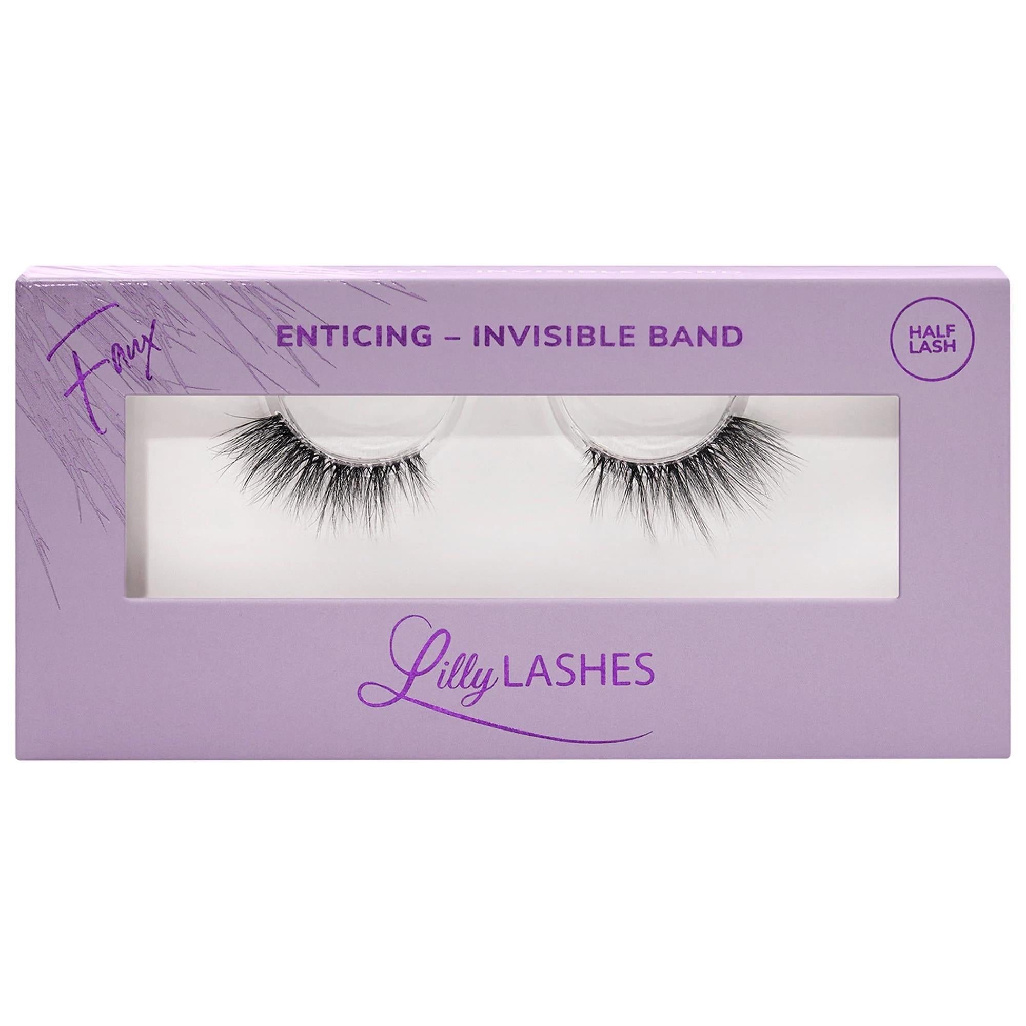 Sheer Band False Eyelashes: Natural Glam, Faux Mink, Reusable, Vegan & Cruelty-Free - Invisible Band for Undetectable Length & Volume
