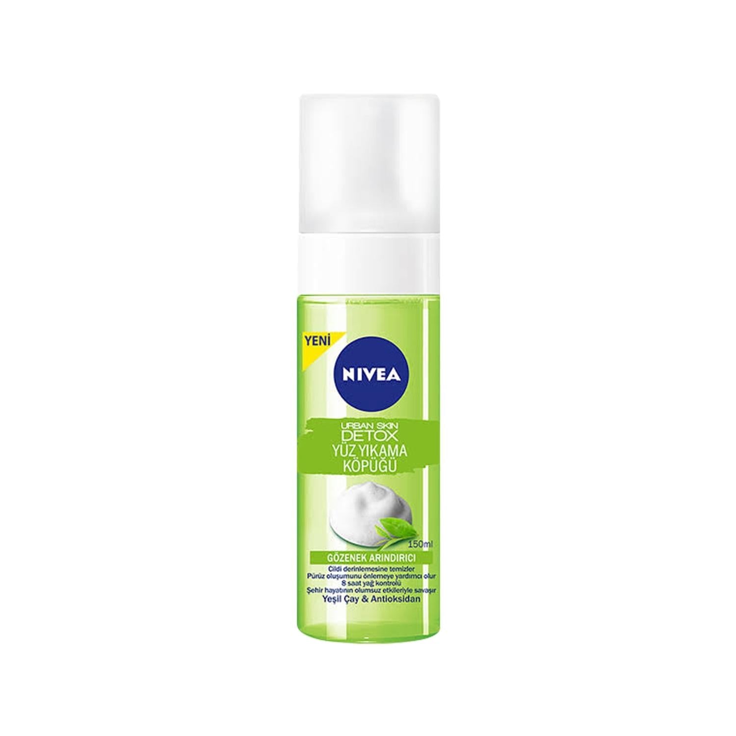 Nivea Urban Skin Detox Face Wash - Detoxifying Foaming Formula for Urban Skin Stressors, 5.07 fl oz