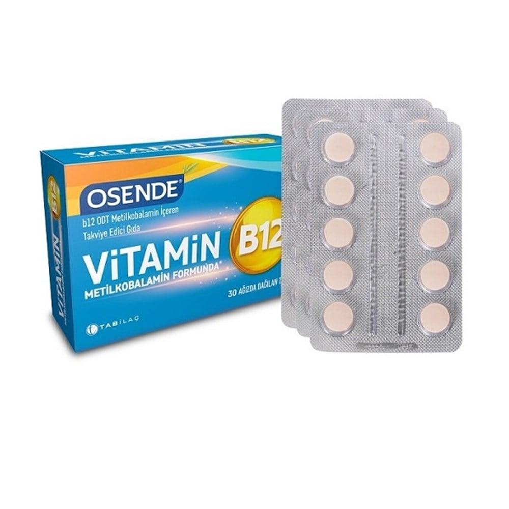 Osende Methylcobalamin Vitamin B12 Supplement - 30 Orally Disintegrating Tablets for Energy & Nerve Support