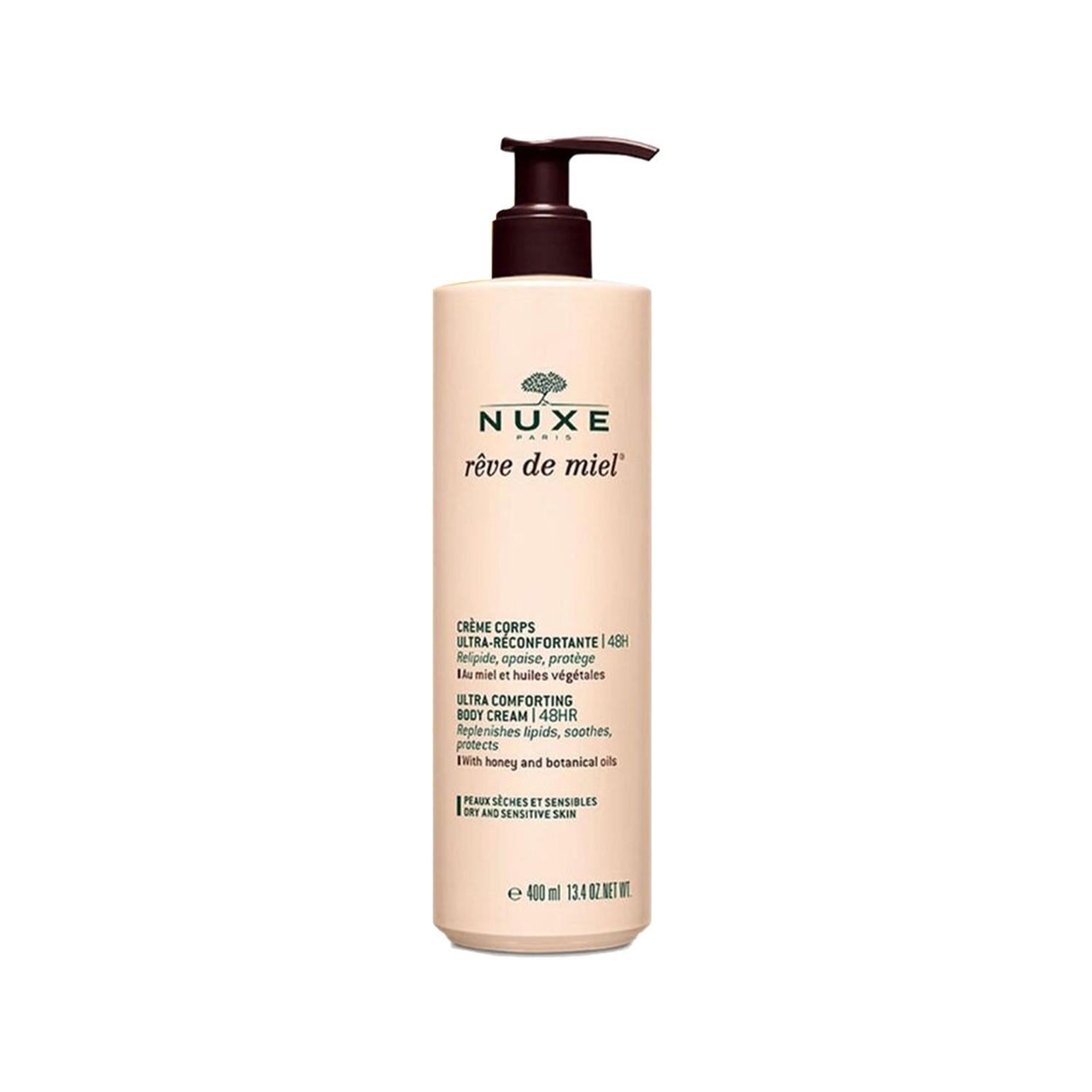 Nuxe Reve De Miel Ultra Comforting Body Cream - Hydrating & Moisturizing Skincare for Dry Skin, 13.53 fl oz