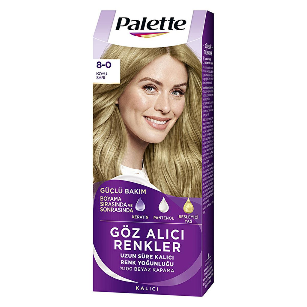 Palette Hair Dye - Intense Color, Nourishing, 8-0 Dark Blonde
