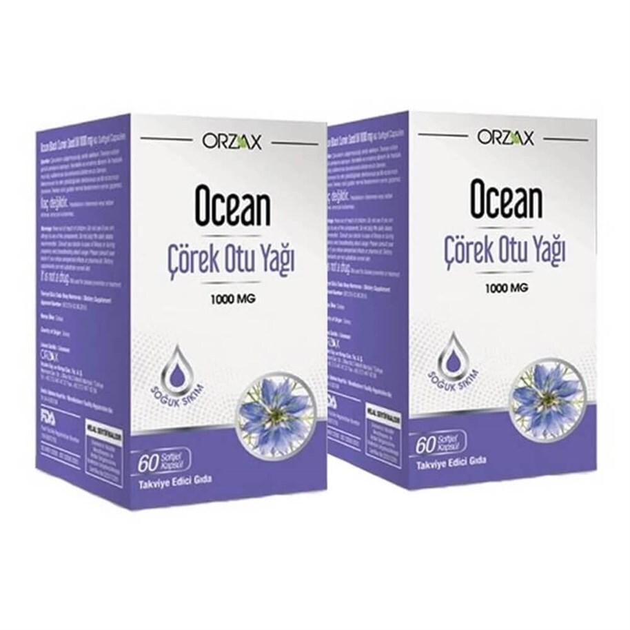 Ocean Black Seed Oil Supplement - 1000mg Çörek Otu Yağı Capsules, 60 Count (1+1 Free) - Natural Health Support