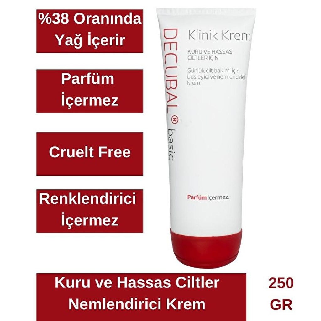 Decubal Moisturizing Cream for Dry & Sensitive Skin - Glycerin & Lanolin Rich, Fragrance-Free, 8.81 oz
