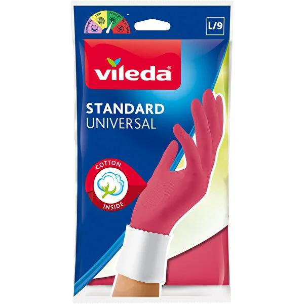 Vileda Cleaning Gloves - Natural Latex, Cotton Lined, Durable - S/M/L Sizes