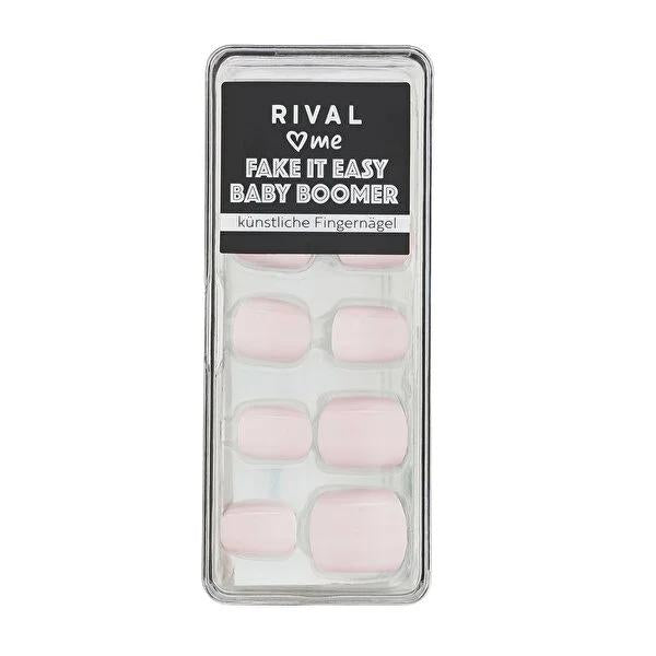 Rival Loves Me Baby Boomer Fake Nails - Self-Adhesive, Easy to Apply, 24 Piece Set for DIY Nail Art