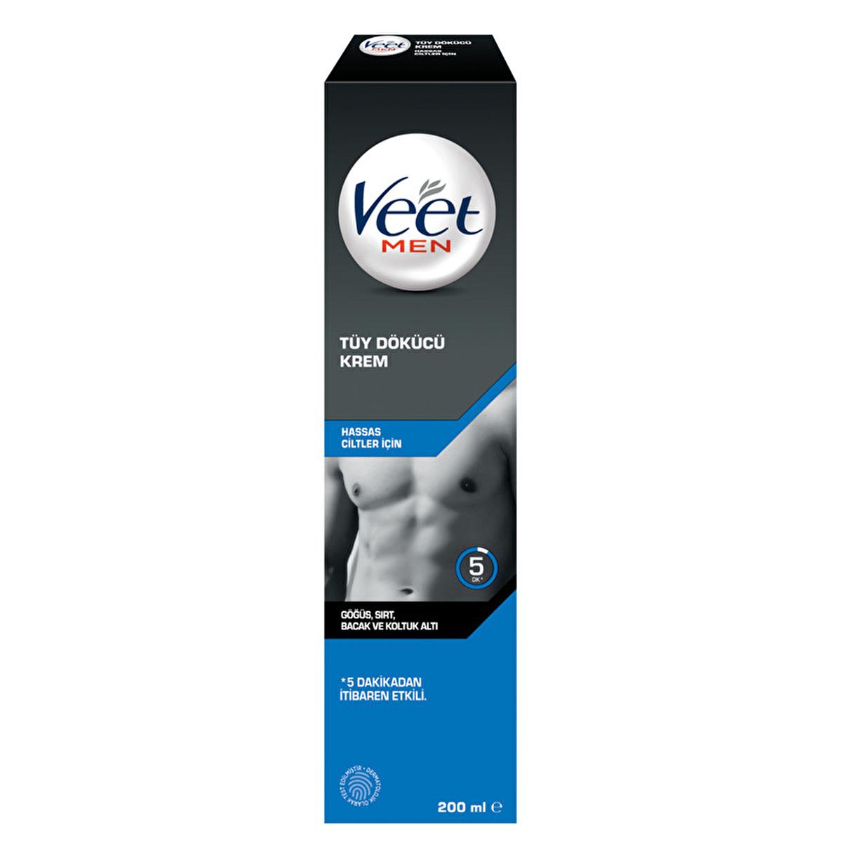 Veet Men Hair Removal Cream for Sensitive Skin - 6.76 fl oz, Gentle & Effective