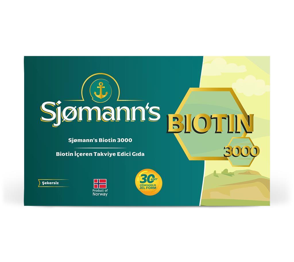 Sjomanns Biotin 3000 mcg Chewable Supplement for Hair, Skin & Nail Health - 30 Count